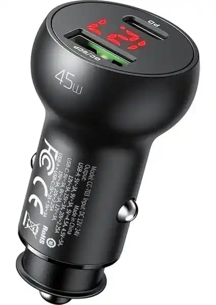 Mcdodo CC-7030 Araç İçi Şarj Cihazı: Hızlı Şarj ve Dijital Voltaj Göstergesi Özellikleri