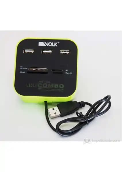 Volk CB26 USB Çok Fonksiyonlu Hub ve Kart Okuyucu ile Çok Yönlü Veri Yönetimi