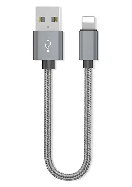 Ally Apple Lightning 3.0A Hızlı Şarj ve Veri Aktarım Kablosu 20cm Gri
