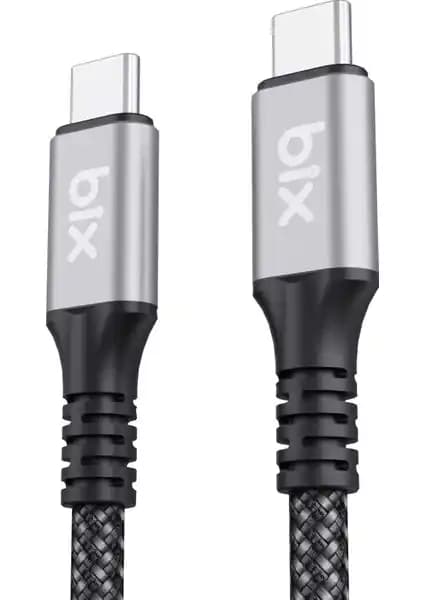 Bix BXCC242 USB4 Thunderbolt 3/4 Uyumlu 240W 40Gbps USB-C Veri ve Şarj Kablosu