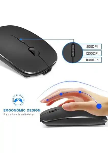 Duhaline Bluetooth ve 2.4GHz Kablosuz Mouse: Ergonomik Tasarım ve Uzun Pil Ömrü ile Modern Kullanım