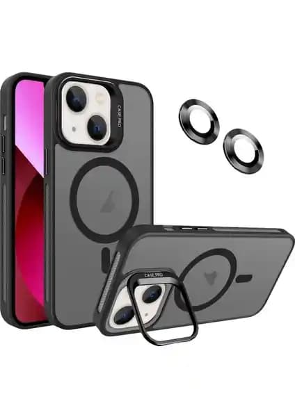 Fibaks iPhone 13 Kılıfı Standlı Magsafe Uyumlu Mat Kapak Günlük Kullanım İçin