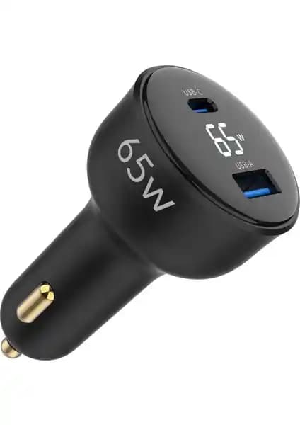 Juo 65W LED Ekranlı Araç Şarj Cihazı Güçlü ve Güvenilir Şarj Çözümü