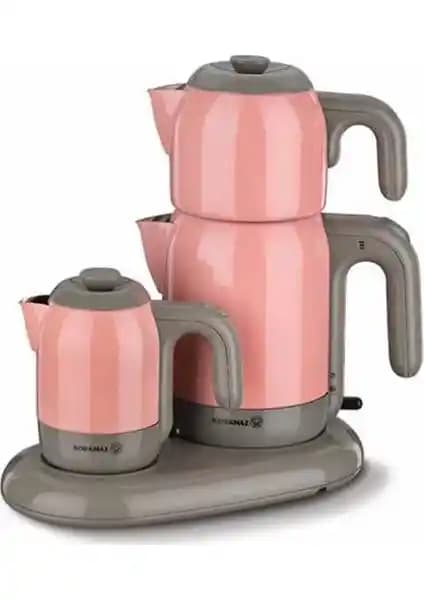 Korkmaz Mia PembeGri Çay Kahve Makinesi: Şık Tasarım ve Yüksek Performanslı Mutfak Aleti