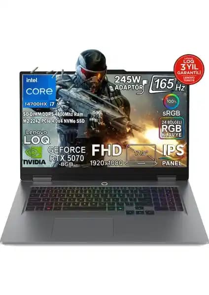 Lenovo LOQ 17IRX10: Güçlü İşlemci ve Yüksek Yenileme Hızına Sahip Oyun ve Çok Amaçlı Dizüstü Bilgisayar