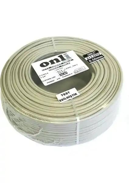 Onli 0.50mm 2+1 CCTV Kamera Kablosu 100 Metre Uzunlukta Güvenilir Güvenlik Bağlantısı