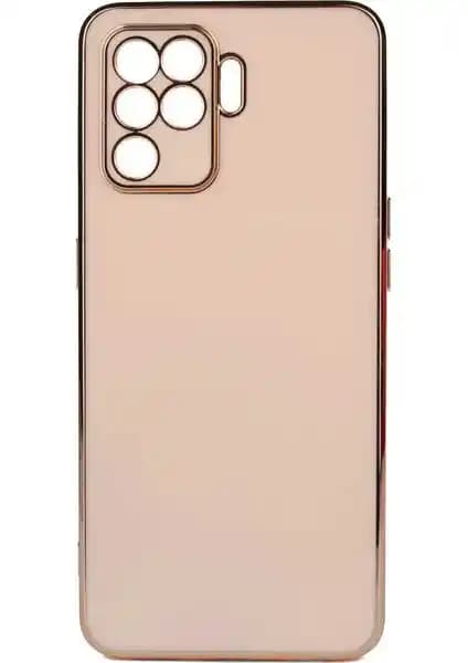 Oppo Reno 5 Lite için Parlak Kenarlı Silikon Kılıf Şık ve Dayanıklı Koruma Sağlar