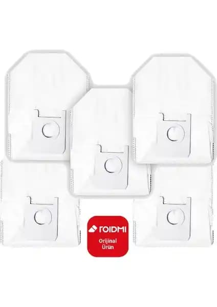 Roidmi Eve Plus Toz Torbası 5'li Paket: Uzun Ömürlü ve Hijyenik Temizlik Çözümü