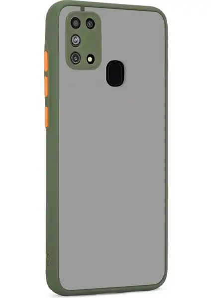 Samsung Galaxy M31 için Silikon Kenarlı Kamera Korumalı Buzlu Hux Kapak