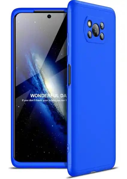 Xiaomi Poco X3 NFC için Çift Katmanlı Güçlü ve Şık Koruma Kılıfı 360 Ays Kapak