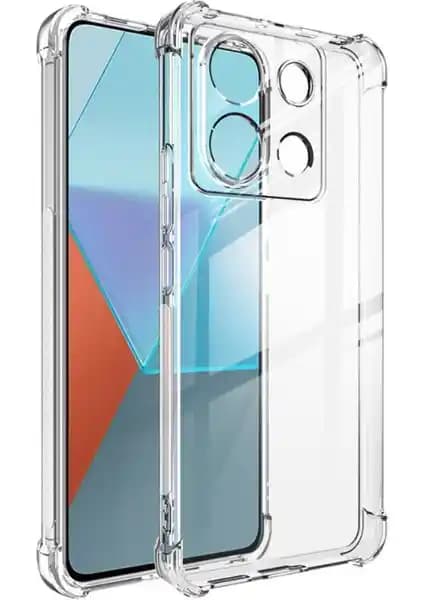 Xiaomi Redmi Note 13 Pro 5G için Şeffaf Silikon Kılıf Kamera ve Köşe Koruma Özelliğiyle