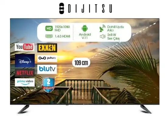 Dijitsu 43 İnç Android TV ile Evde Akıllı Eğlence Deneyimini Yükseltin