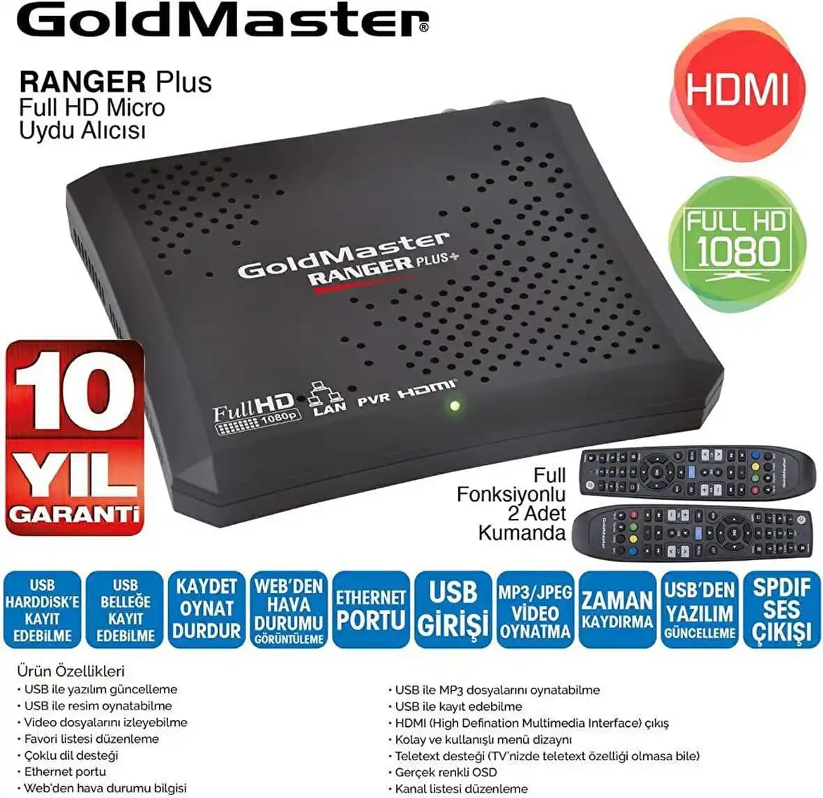 Goldmaster Ranger Plus Full HD Uydu Alıcısı ile Yüksek Kalitede Ev Eğlencesi