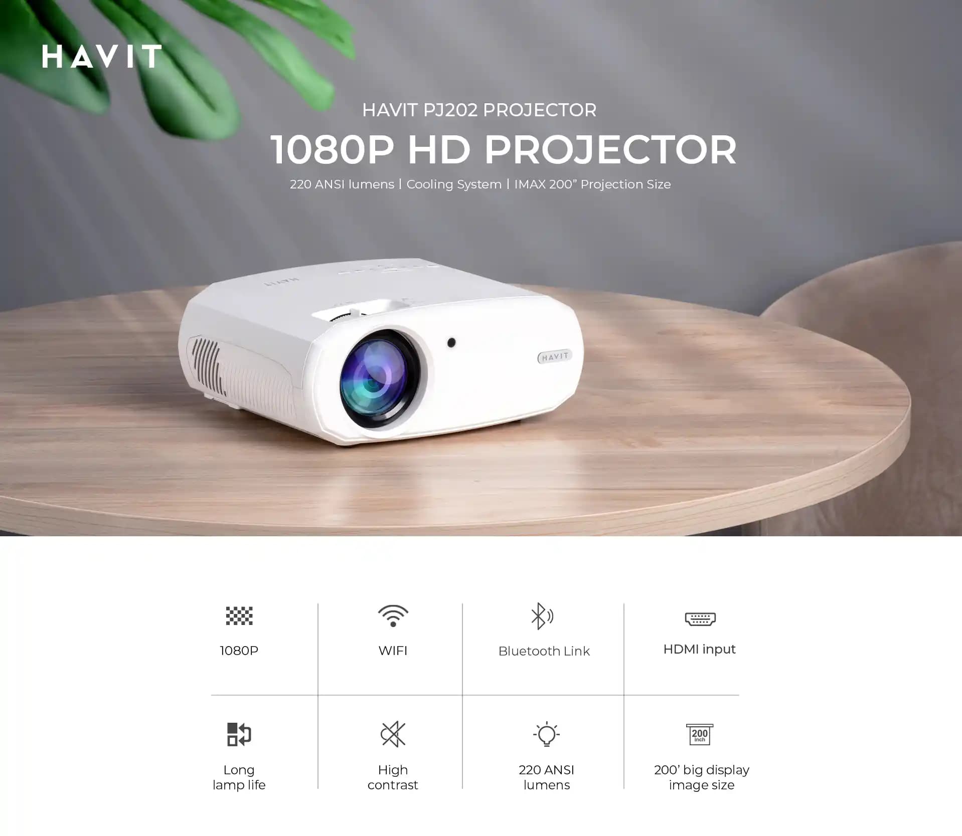 HAVIT PJ202 Projektör: Uygun Fiyatlı ve Çok Yönlü Ev Sineması ve İş Kullanımı İçin
