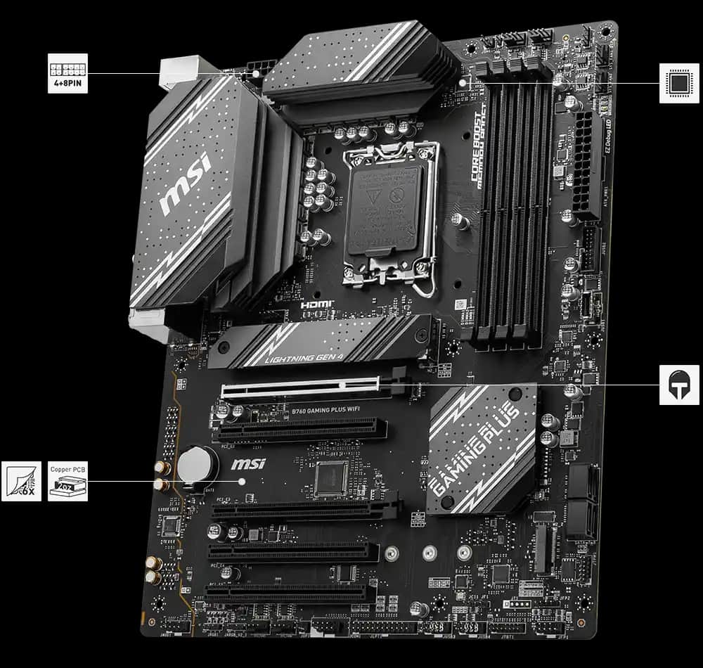 MSI B760 Gaming Plus WiFi Anakartı: Oyun ve Günlük Kullanım İçin Güçlü ve Güvenilir Performans