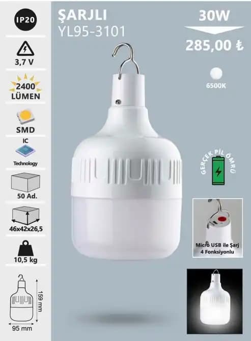 Şarjlı Ampuller: Modern ve Enerji Verimli Kablosuz Aydınlatma Çözümleri