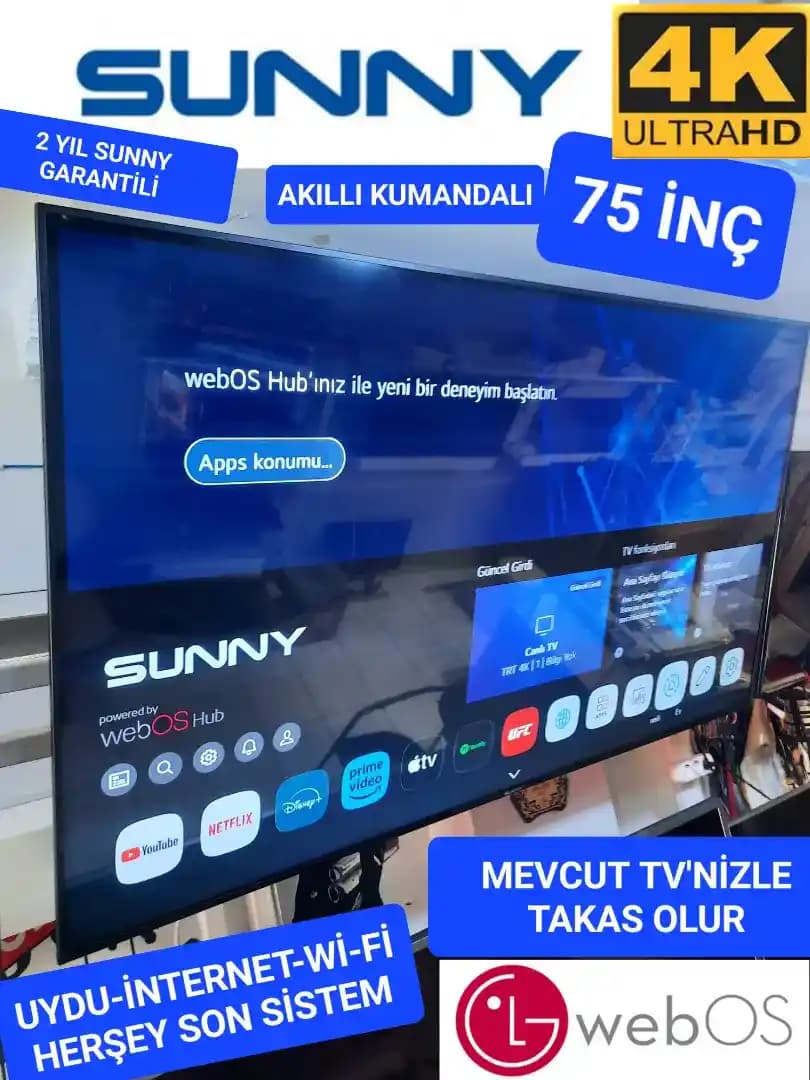 Sunny 75 İnç Televizyonlar: Yüksek Çözünürlük ve Akıllı Özelliklerle Ev Eğlencesini Yükseltin