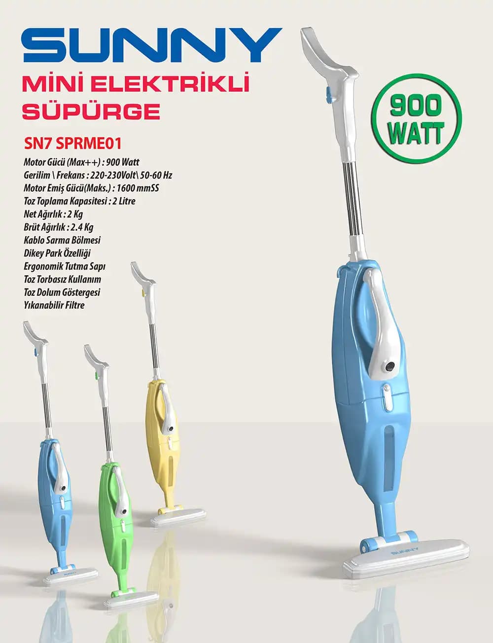 Sunny Mini Elektrikli Süpürge: Kompakt ve Güçlü Temizlik Çözümü