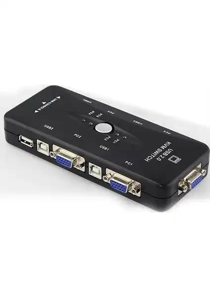 Alfais 4210 4 Port USB KVM Switch Çoklayıcı ile Çoklu Bilgisayar Yönetimi