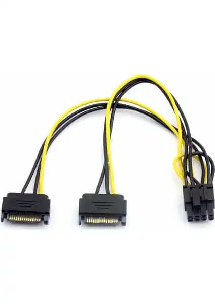 Alfais 4327 2x SATA'dan 8 Pin (6+2) PCI-E Güç Dönüştürücü ile Güç Bağlantılarını Geliştirin