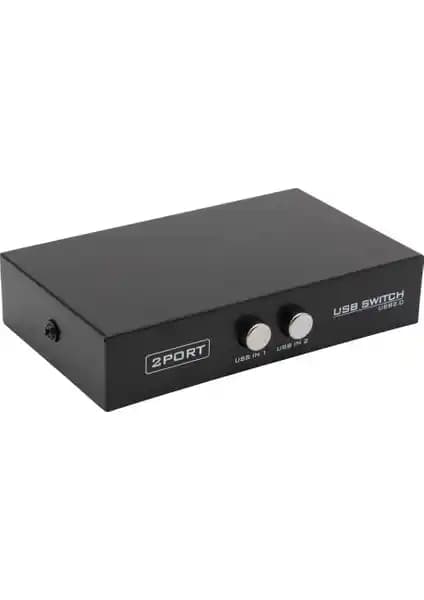 Alfais 5020 2 Port USB Yazıcı Switch Splitter Hub Ofis ve Ev Kullanımı İçin Uygun