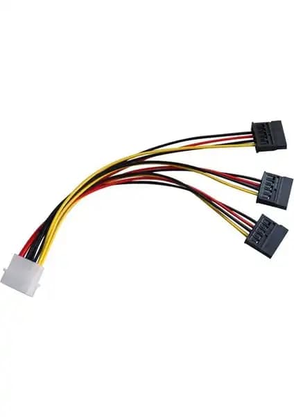 Alfais 5101 Üçlü 3 Port Ide Molex Sata Güç Kablosu Yüksek Kaliteli ve Çoklu Bağlantı Seçeneği