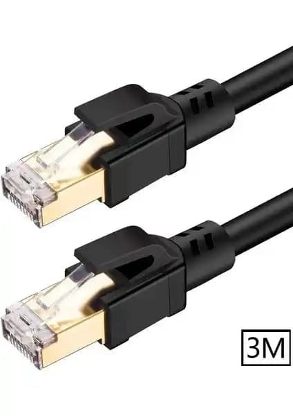 Alfais 5215 Cat8 Ethernet Kablosu 3 Metre 40 Gbps Hız ve Yüksek Performans