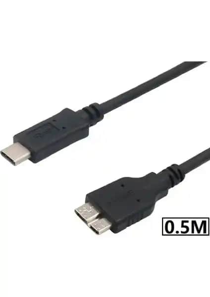 Alfais 5240 USB Type-C'den Micro USB 3.0 Taşınabilir Kablo ile Hızlı ve Güvenilir Veri Transferi