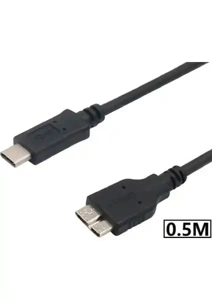Alfais 5240 USB Type-C'den Micro USB 3.0 Taşınabilir Kablo ile Hızlı ve Güvenilir Veri Transferi