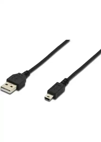 Assmann USB 2.0 Bağlantı Kablosu 1 Metre Siyah Yüksek Hızlı Veri Transferi