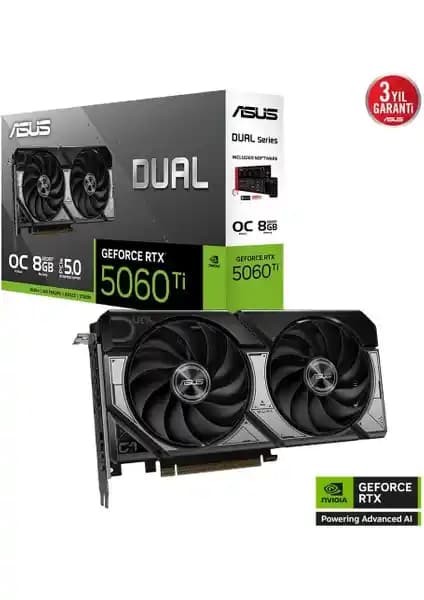 Asus DUAL-RTX5060TI-O8G Grafik Kartı Yüksek Performans ve Yeniliklerle Donatılmış