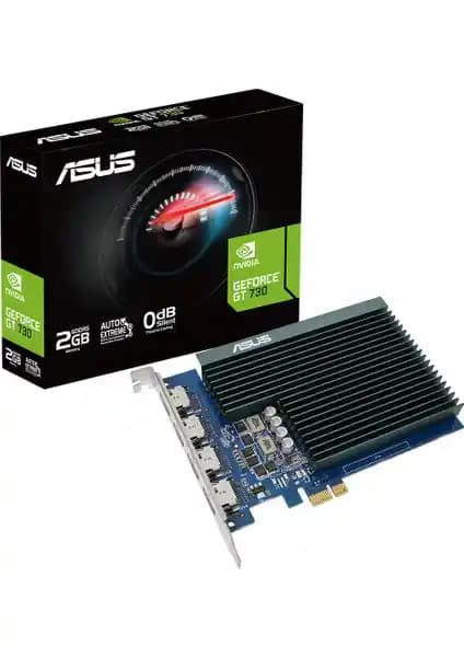 ASUS GeForce GT 730 2GB Düşük Profil Ekran Kartı Çoklu Monitör ve Sessiz Çalışma Özelliğiyle