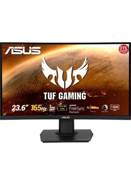 Asus TUF VG24VQE Kavisli 23.6 inç 165Hz 1ms Monitör ile Oyun ve Eğlence Deneyimini Yükseltin