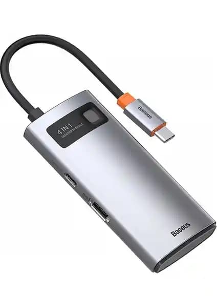 Baseus Metal Gleam Serisi 4'ü 1 Arada Type-C Hub Adaptörü ile Çoklu Bağlantı Çözümü