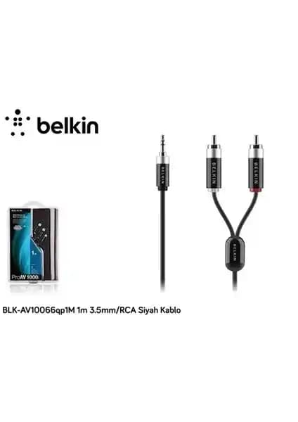Belkin 1 Metre Siyah 3.5 Mm RCA Ses ve Video Kablo - Yüksek Kalite ve Dayanıklılık