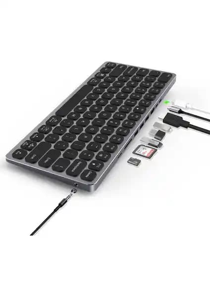 Bix BX-keyhub01 Çok Fonksiyonlu Hub ve Klavye: Modern Tasarım ve Üstün İşlevsellik