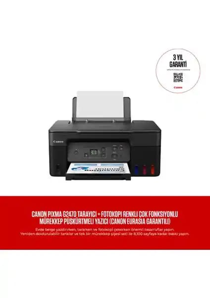 Canon Pixma G2470 Çok Fonksiyonlu Yazıcı İncelemesi: Yüksek Kalite ve Kullanım Kolaylığı