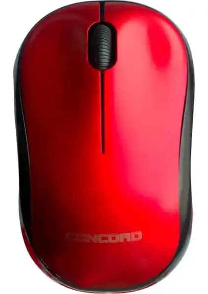 Concord C-13 Kırmızı Kablosuz Optik Mouse – Yüksek Hassasiyetli, Taşınabilir ve Estetik Tasarım