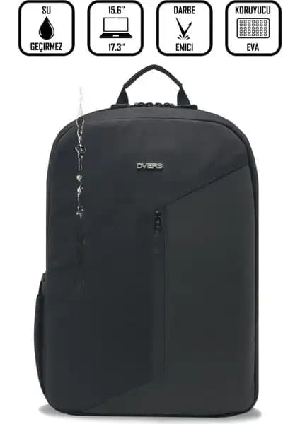 D'Vers 17.3-15.6 inç Darbe Korumalı Çok Bölmeli Su Geçirmez Laptop Sırt Çantası