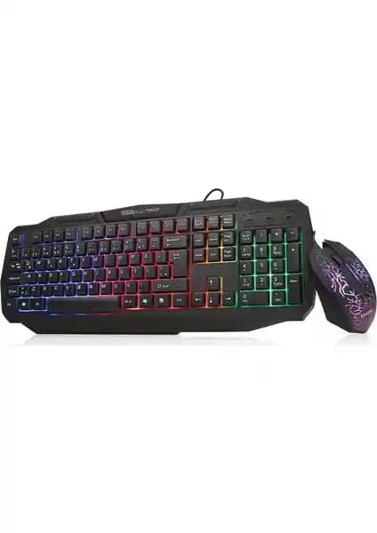 Dark Force USB Q Trk Siyah Gaming Klavye ve Mouse Seti Yüksek Performans ve Estetik