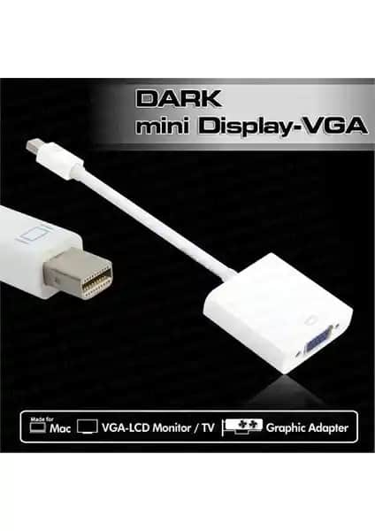 Dark Mini Display Port to VGA Aktif Dönüştürücü ile Çoklu Ekran ve Yüksek Çözünürlük Desteği