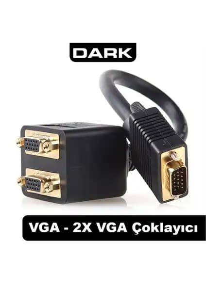 Dark VGA 2x VGA Çoklayıcı ile Çoklu Ekran Kurulumu ve Yüksek Kaliteli Görüntü Aktarımı