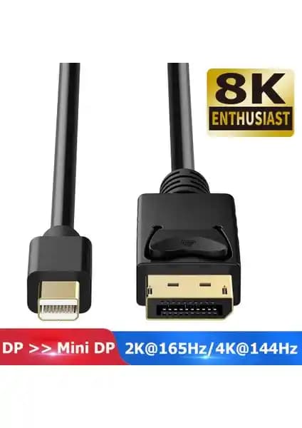 Daytona Mini Display Port To Display Port Çevirici Kablo Yüksek Çözünürlük ve Ses Desteği ile