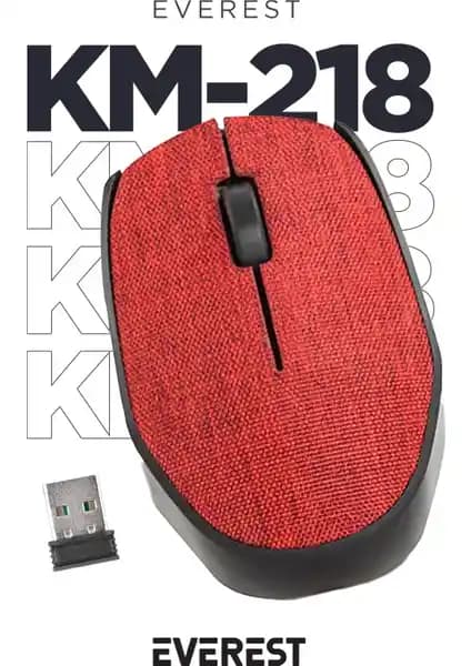 Everest KM-218 USB Kırmızı Kablosuz Mouse: Ergonomik ve Şık Tasarım ile Yüksek Performans