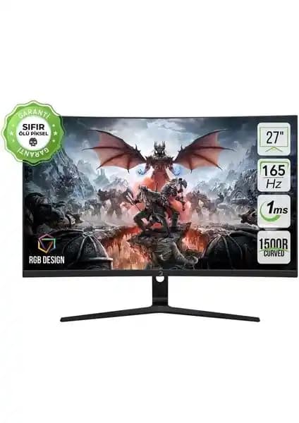 GamePower 27'' Vivid Eğrili Oyun Monitörü 165Hz ve 1ms Tepki Süresi ile Performans Sunar
