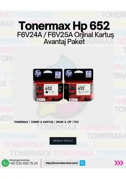 HP 652 F6V24A / F6V25A Kartuş Seti: Yüksek Kalite ve Uygun Fiyatlı Baskı Çözümleri