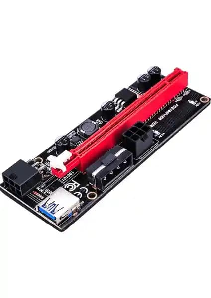 Hubstein Riser V009S Plus Altın Kaplama PCI-Express Kartı Madencilik ve Grafik Kurulumları