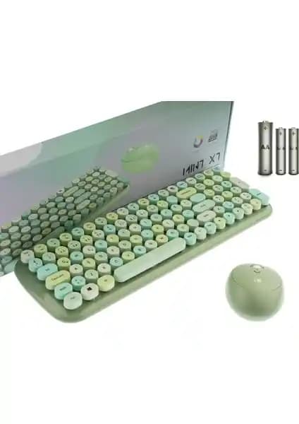 Hunter Series Mınt Xt Retro Kablosuz Klavye ve Mouse Seti ile Modern ve Şık Çalışma Ortamları
