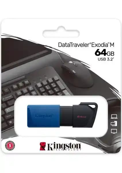 Kingston Exodia M 64GB USB 3.2 Flash Bellek: Yüksek Hızlı Taşınabilir Veri Saklama Çözümü