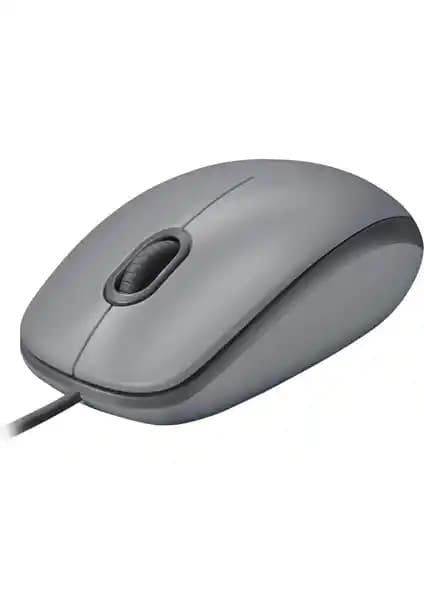 Logitech M110 Sessiz Kablolu Optik Fare Gri - Ergonomik ve Kullanışlı Bilgisayar Aksesuarı